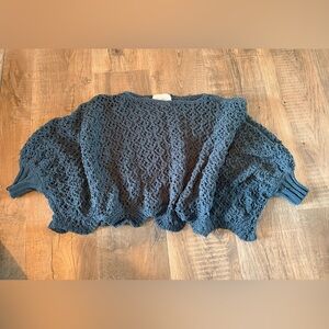 Jessica Simpson Navy Blue Crochet Open Knit Shrug